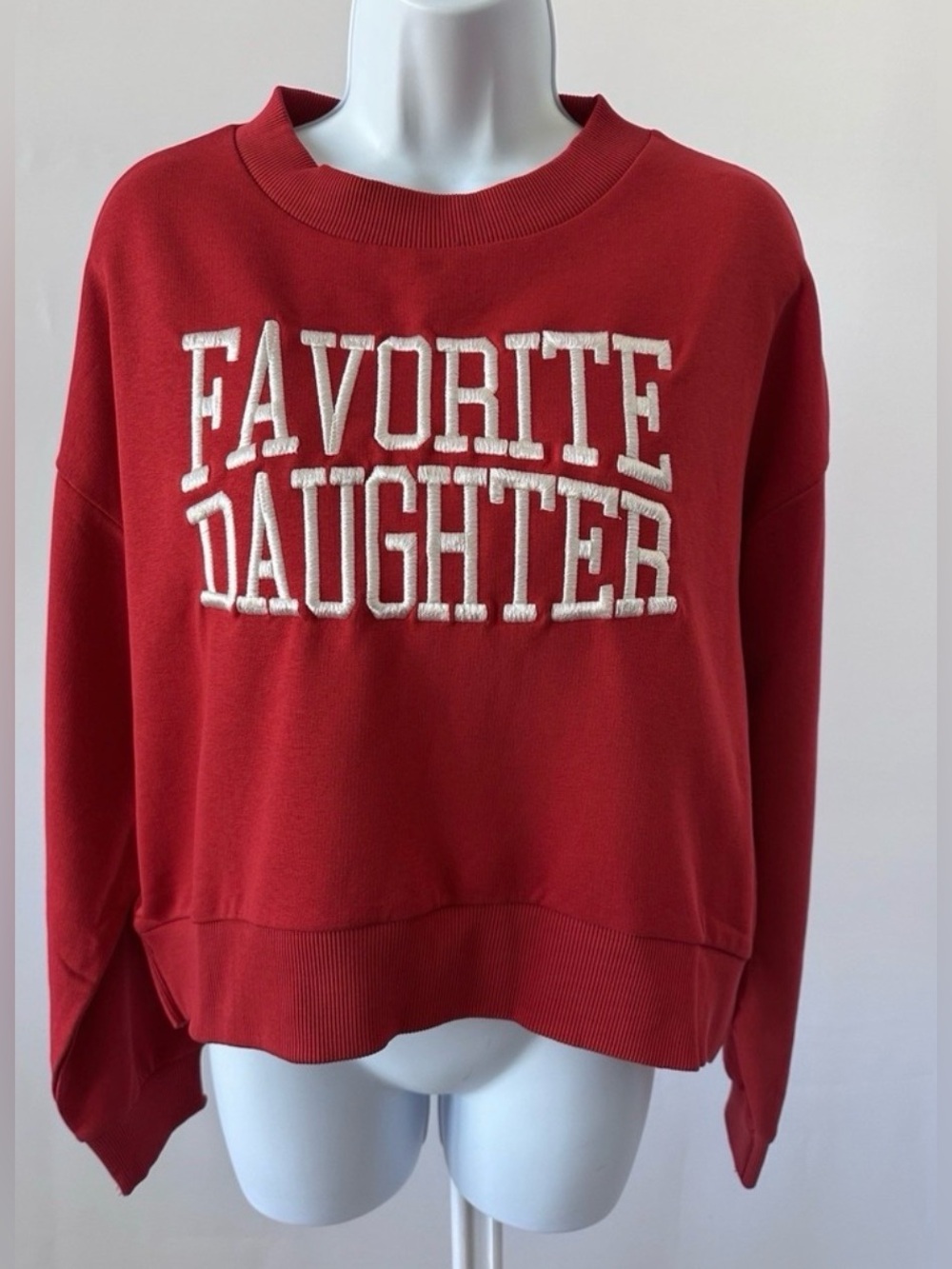 NWT - Favorite Daughter Red Cropped lightweight sweatshirt